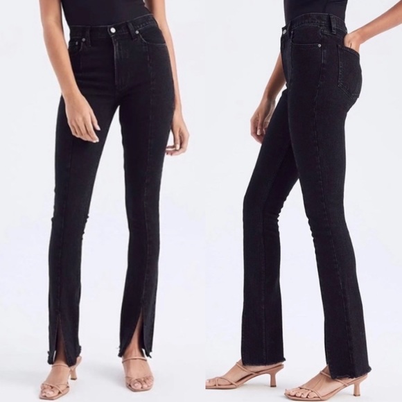 A&F Skinny High Rise Vent Hem 28 Short Washed Black Front Seam - Picture 1 of 8